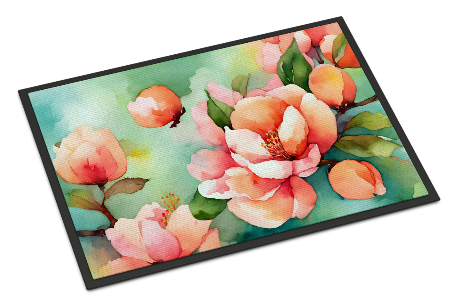 Buy this Delaware Peach Blossom in Watercolor Doormat