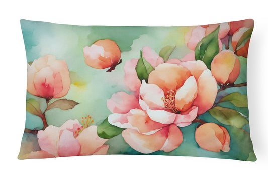 Buy this Delaware Peach Blossom in Watercolor Throw Pillow