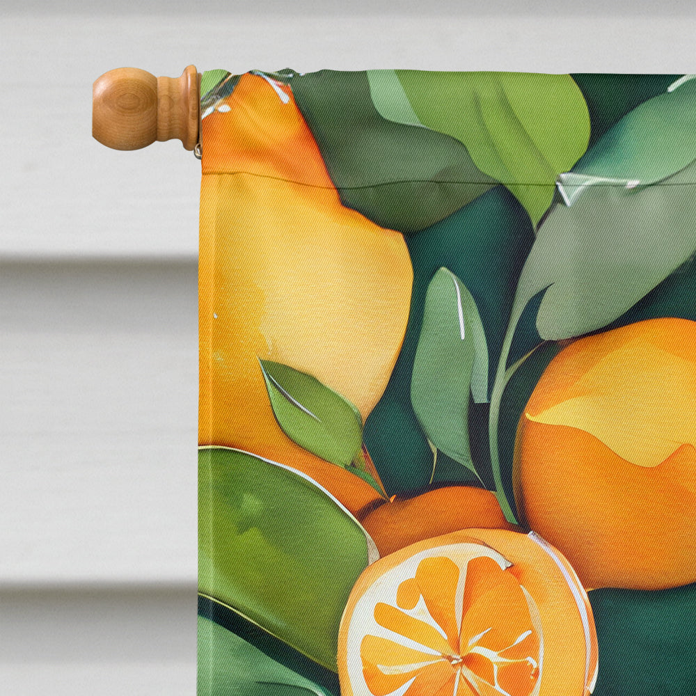 Florida Orange Blossom in Watercolor House Flag