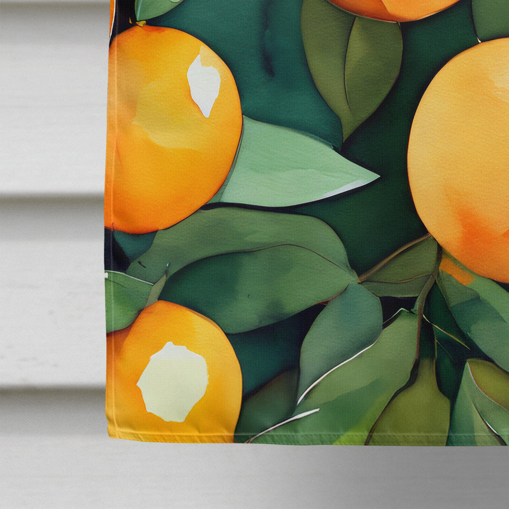 Florida Orange Blossom in Watercolor House Flag