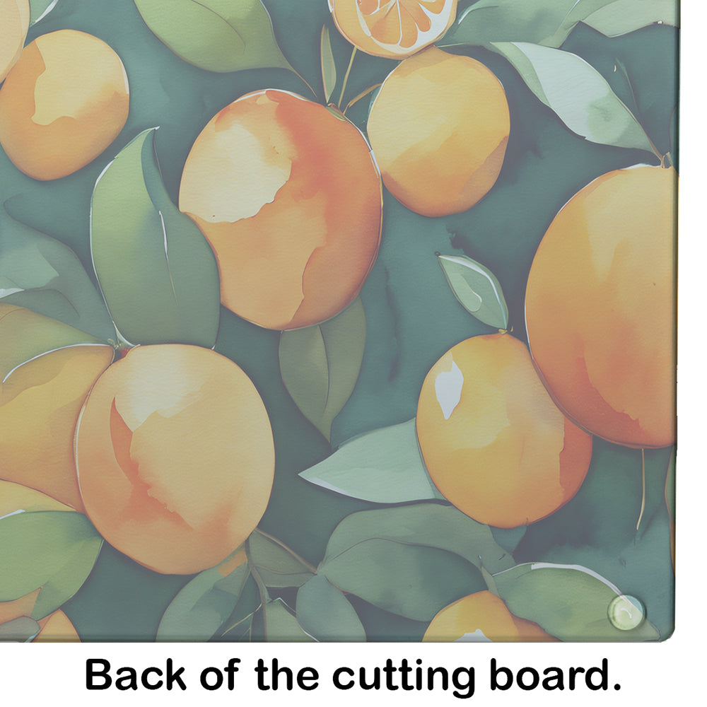 Florida Orange Blossom in Watercolor Glass Cutting Board