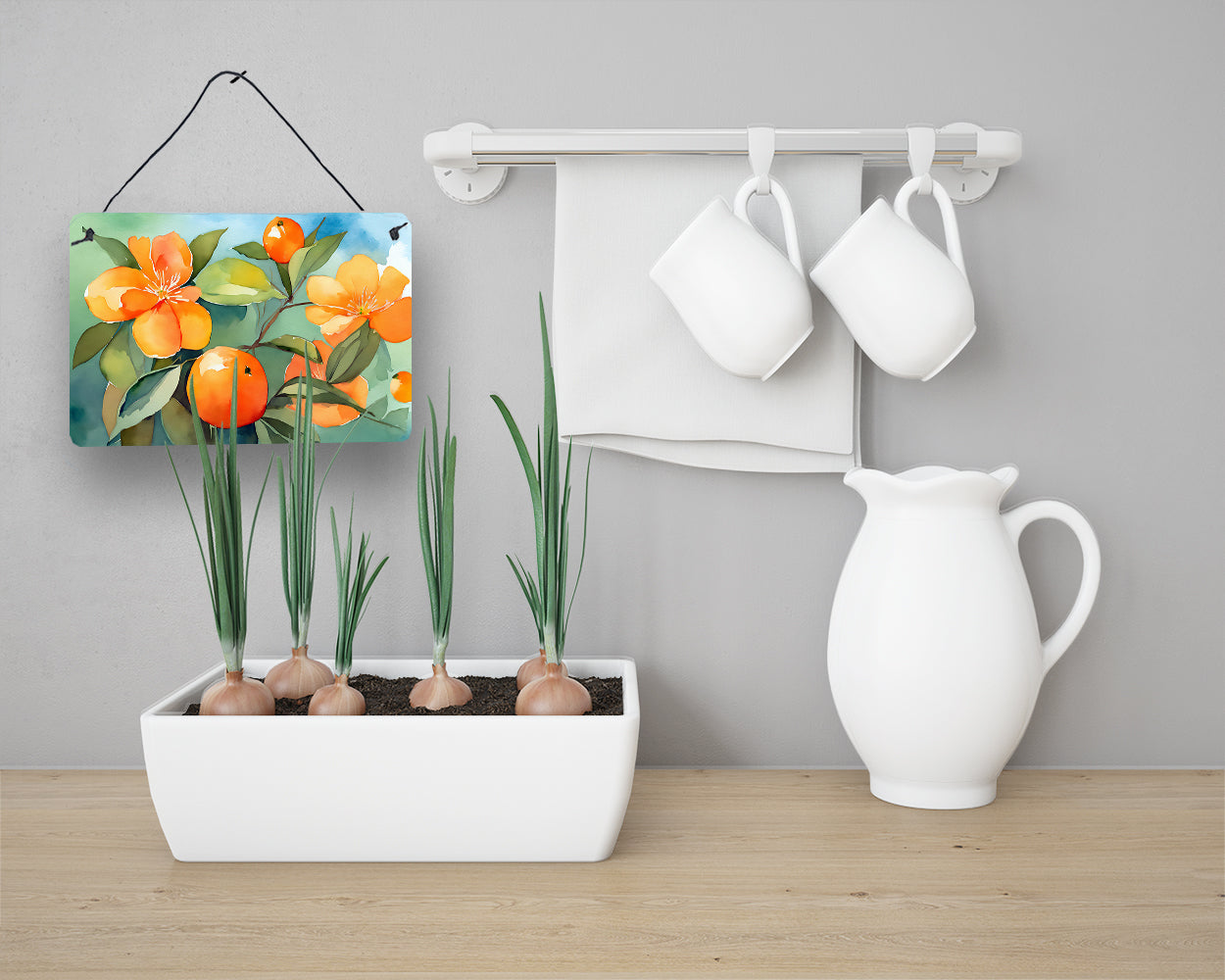 Florida Orange Blossom in Watercolor Wall or Door Hanging Prints