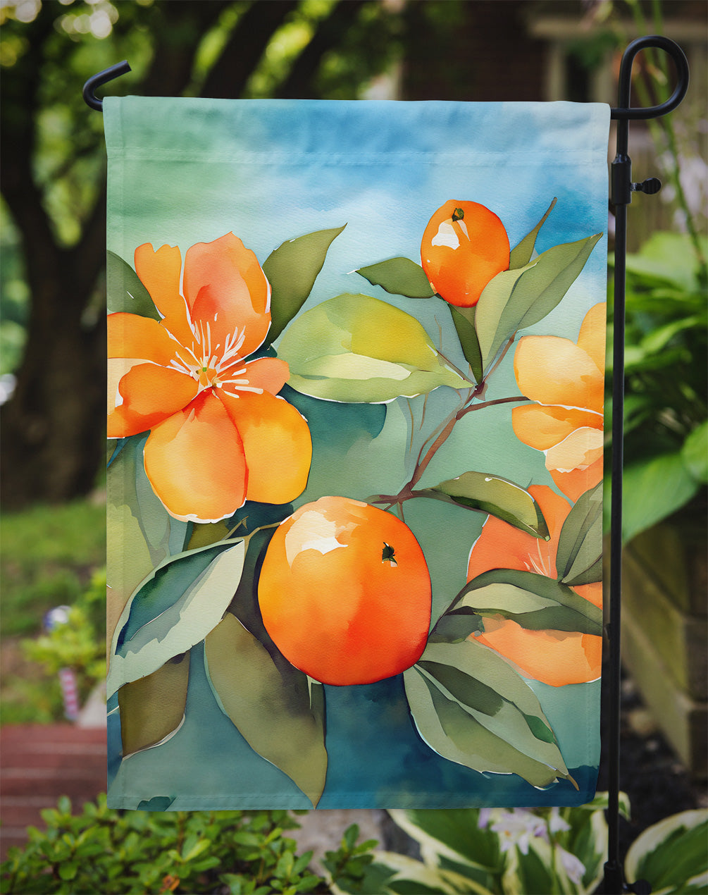 Florida Orange Blossom in Watercolor Garden Flag