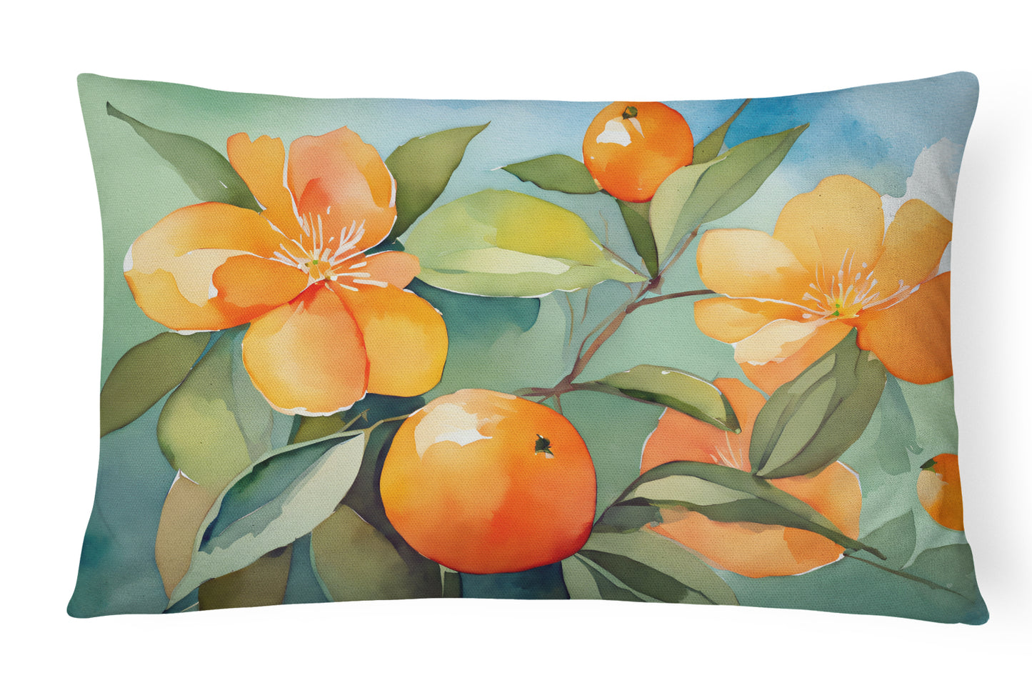 Buy this Florida Orange Blossom in Watercolor Throw Pillow