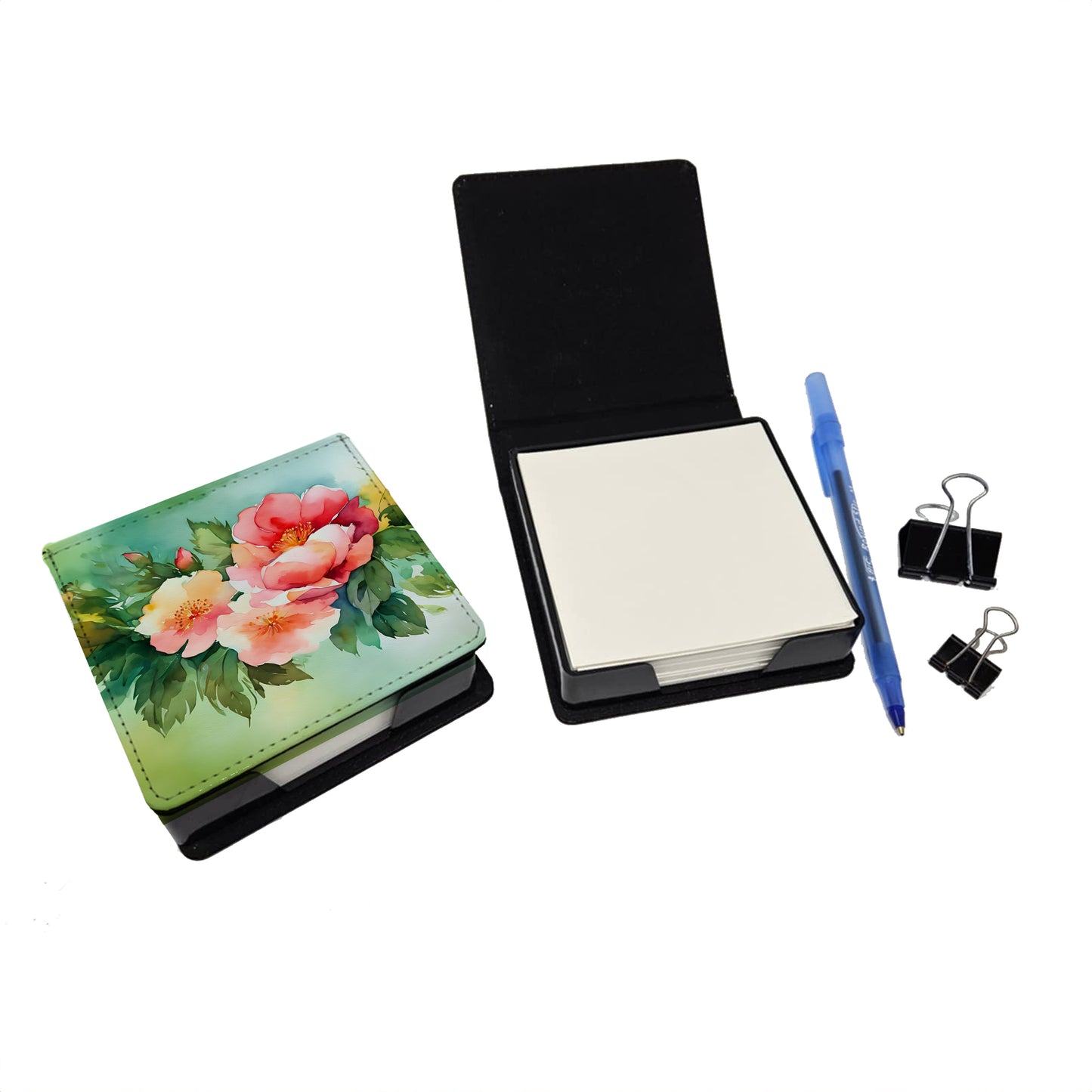 Georgia Cherokee Rose in Watercolor PU Leather Note Paper Holder