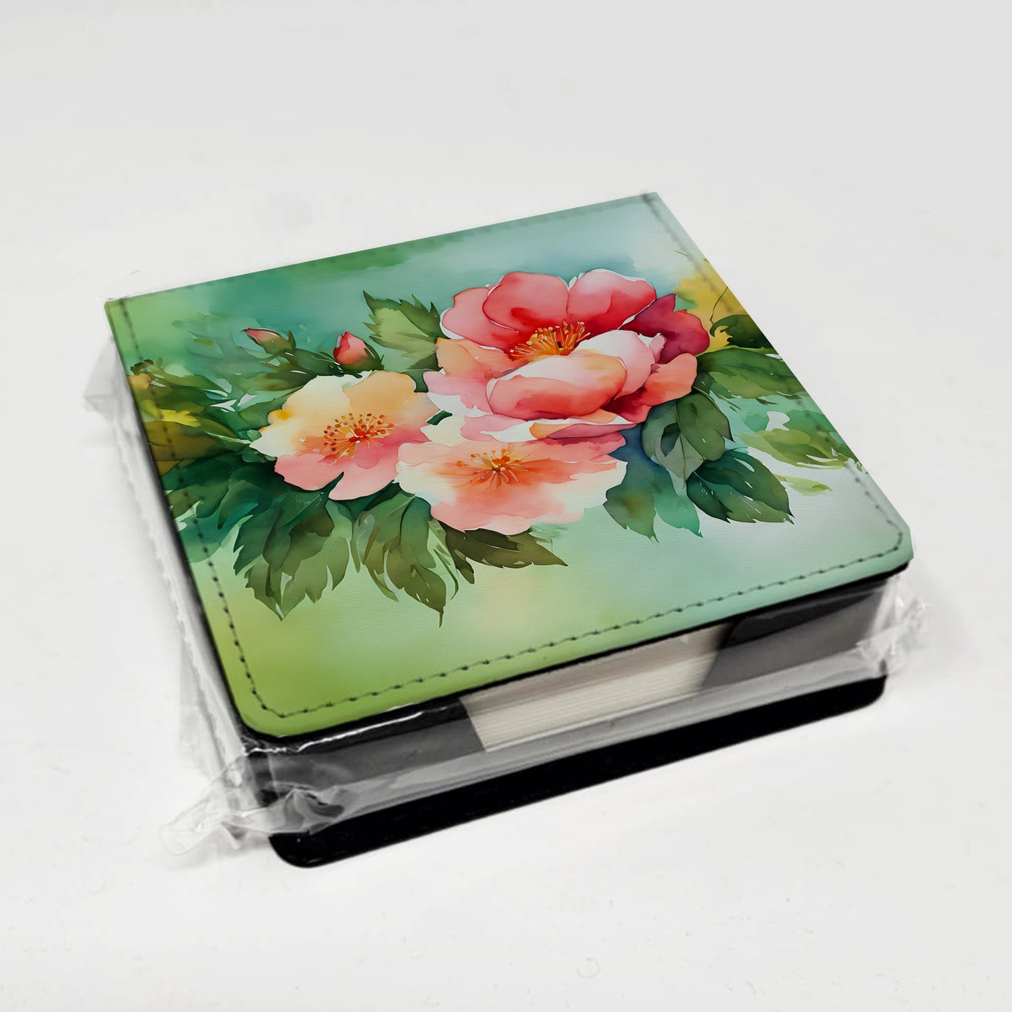 Georgia Cherokee Rose in Watercolor PU Leather Note Paper Holder