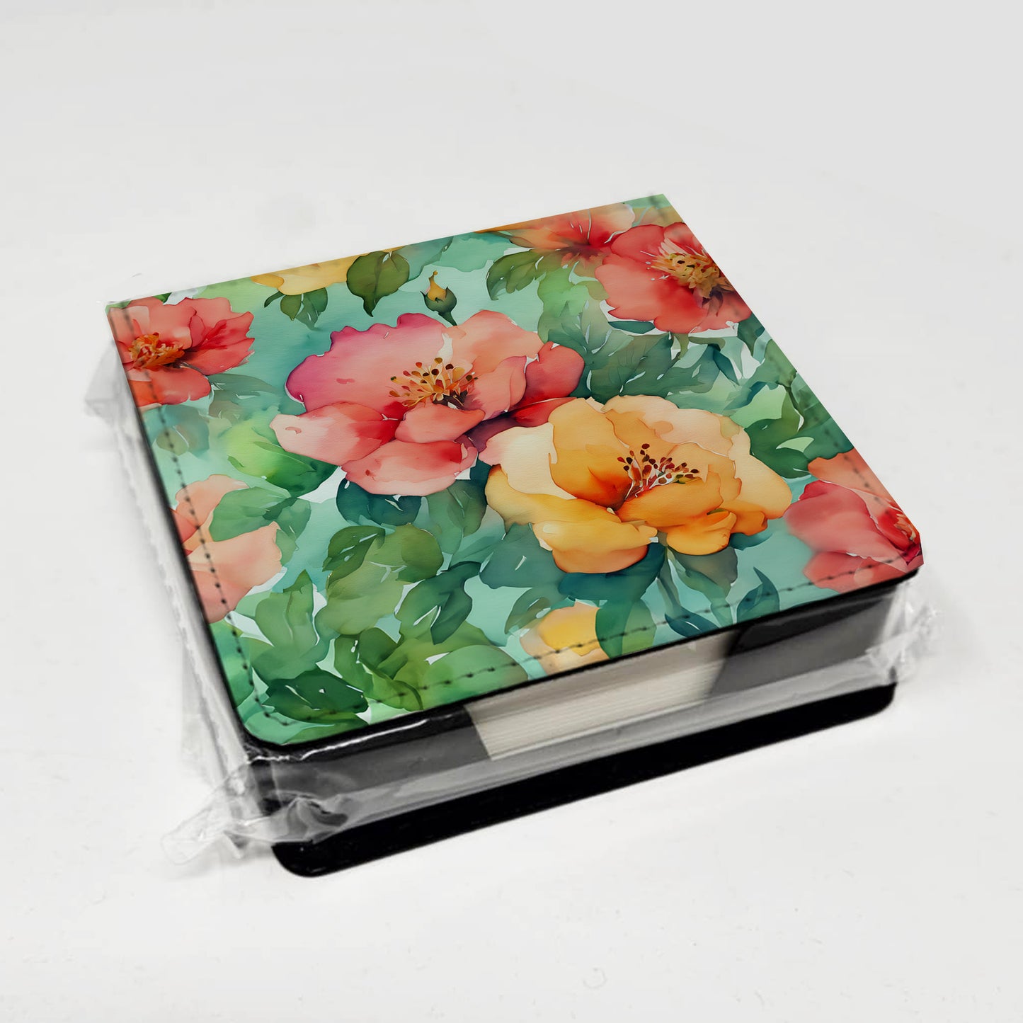 Georgia Cherokee Rose in Watercolor PU Leather Note Paper Holder