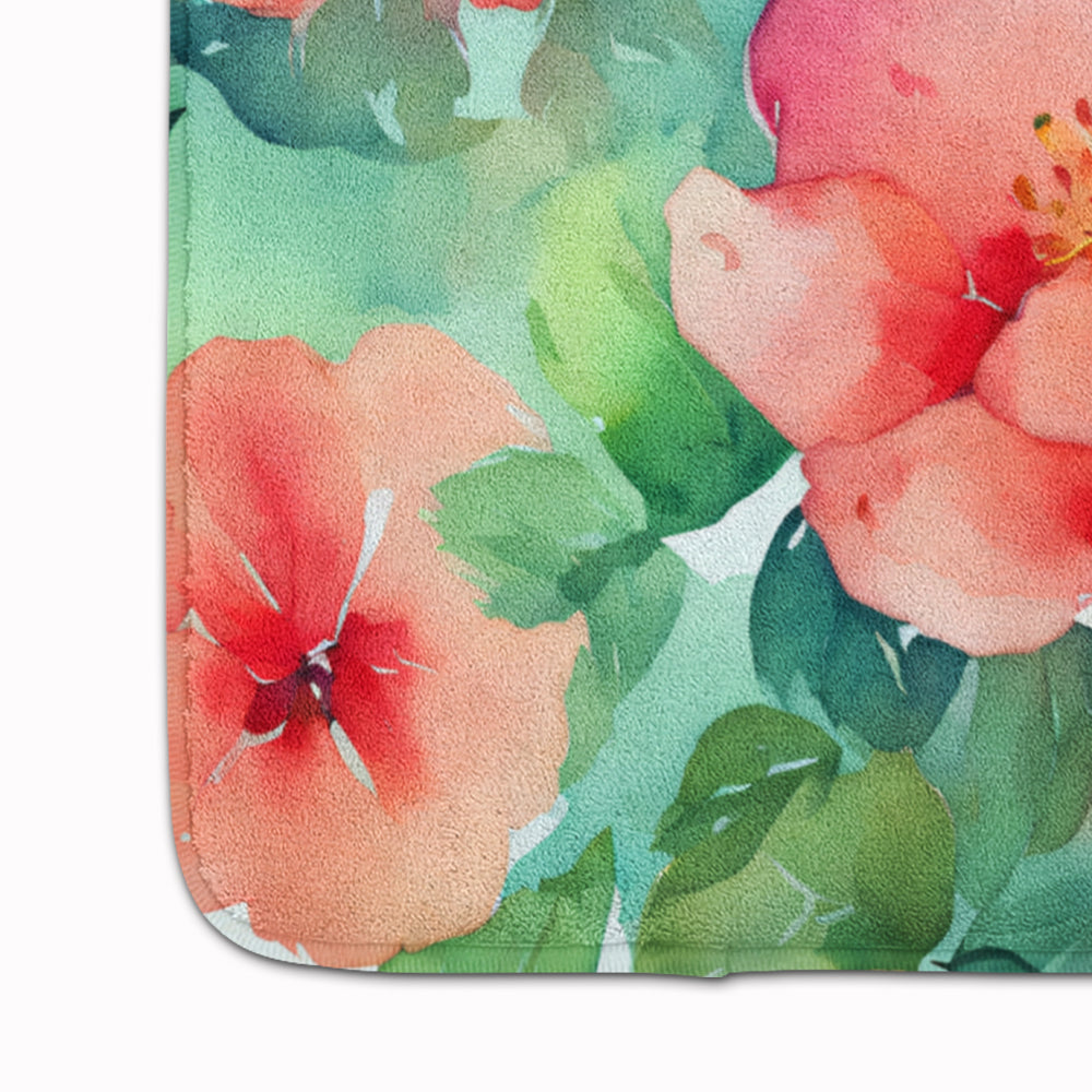 Georgia Cherokee Rose in Watercolor Memory Foam Kitchen Mat