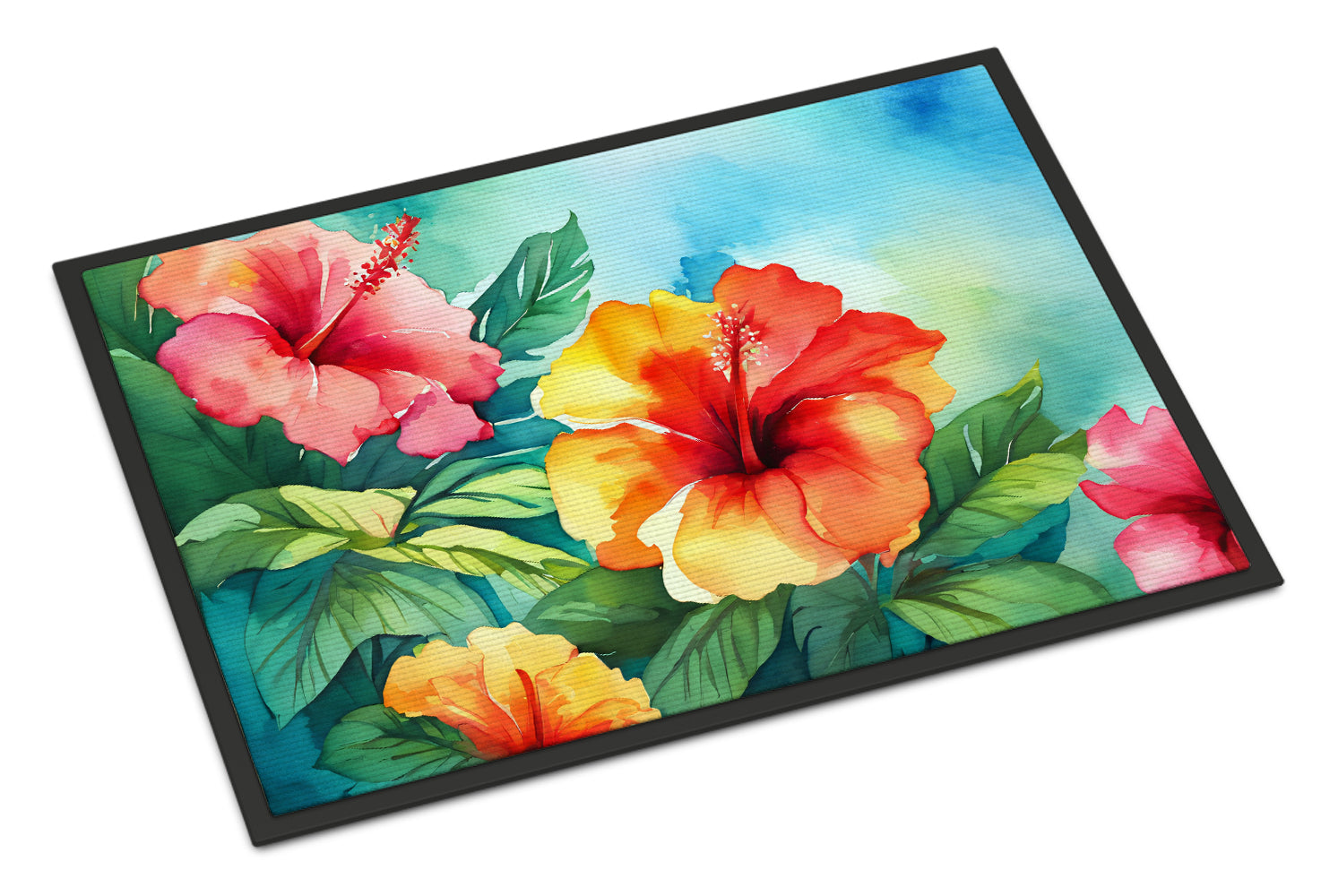 Buy this Hawaii Hawaiian Hibiscus in Watercolor Doormat