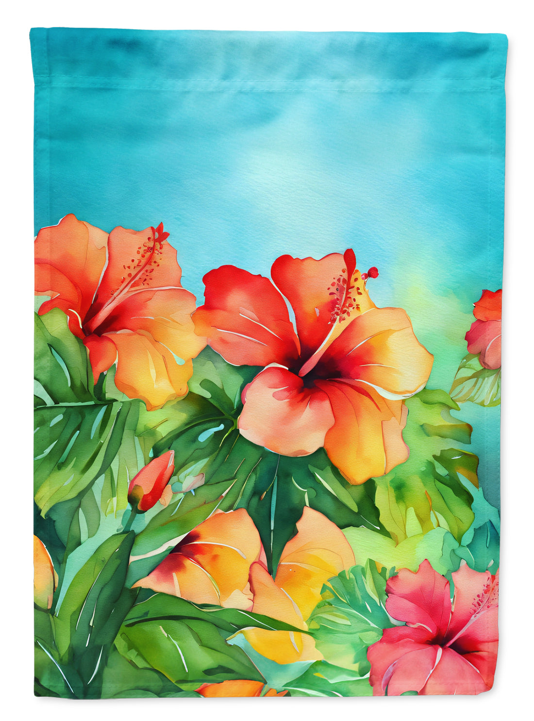 Buy this Hawaii Hawaiian Hibiscus in Watercolor Garden Flag