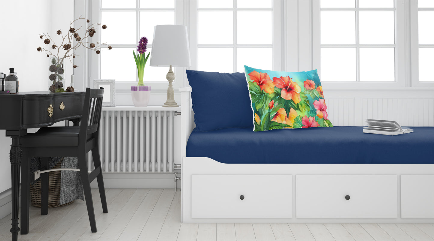 Hawaii Hawaiian Hibiscus in Watercolor Standard Pillowcase