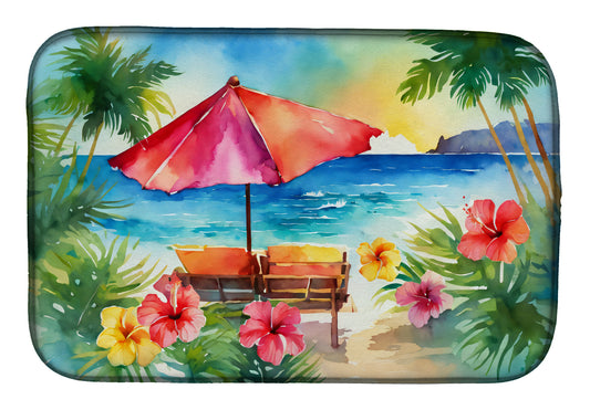 Buy this Hawaii Hawaiian Hibiscus in Watercolor Dish Drying Mat