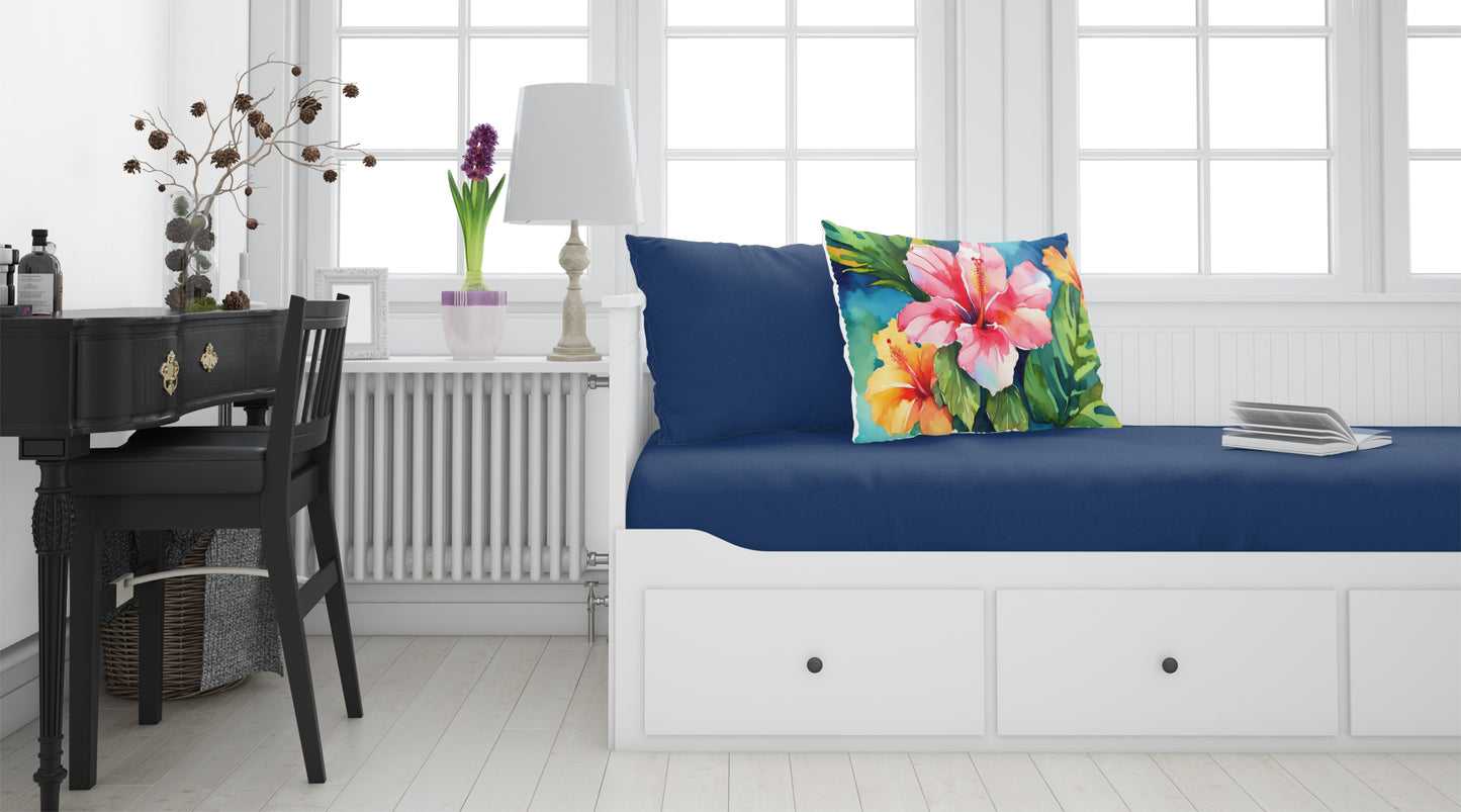 Hawaii Hawaiian Hibiscus in Watercolor Standard Pillowcase