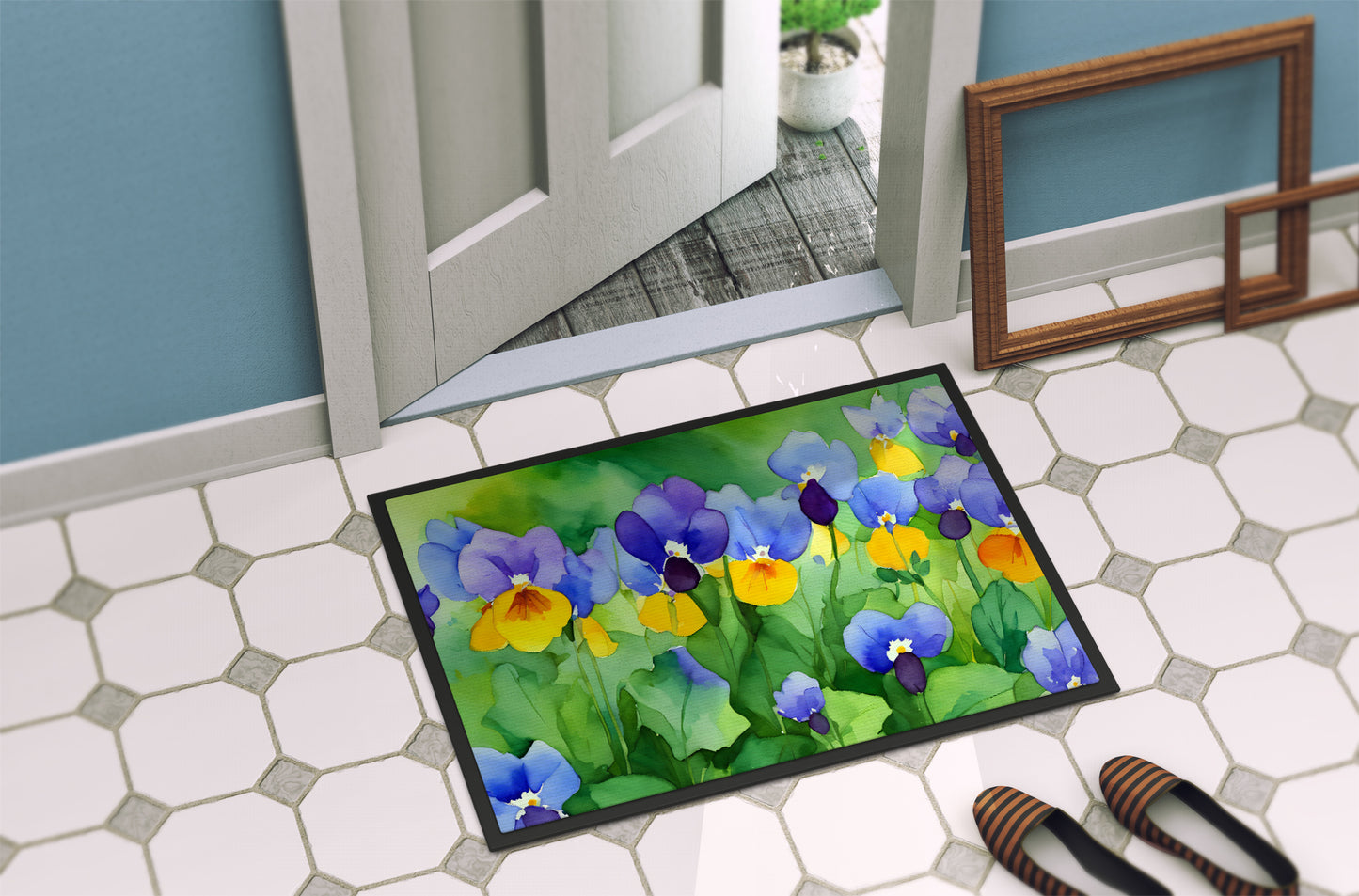 Illinois Violet in Watercolor Doormat