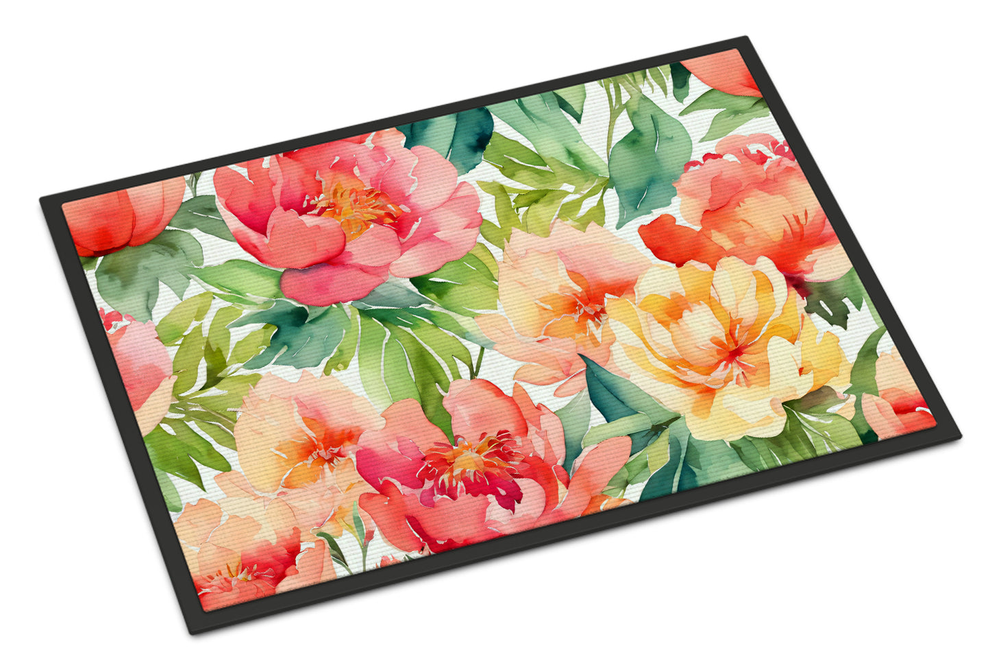 Buy this Indiana Peonies in Watercolor Doormat