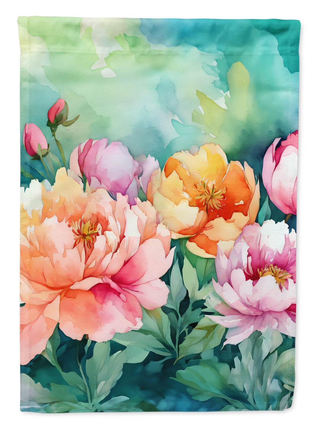 Buy this Indiana Peonies in Watercolor Garden Flag