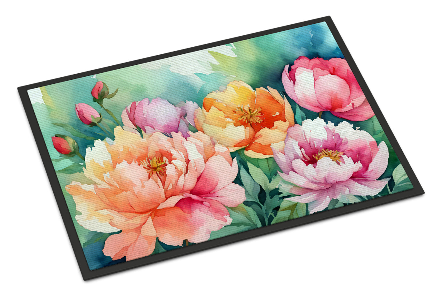 Buy this Indiana Peonies in Watercolor Doormat