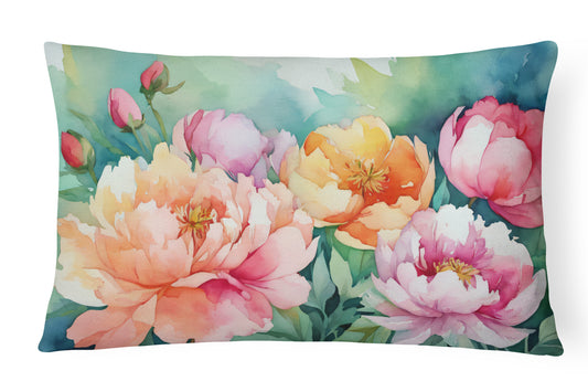 Buy this Indiana Peonies in Watercolor Throw Pillow