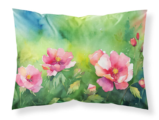 Buy this Iowa Wild Prairie Roses in Watercolor Standard Pillowcase