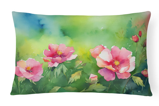 Buy this Iowa Wild Prairie Roses in Watercolor Throw Pillow