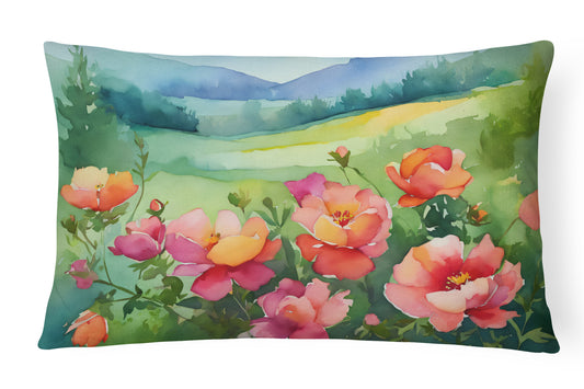 Buy this Iowa Wild Prairie Roses in Watercolor Throw Pillow