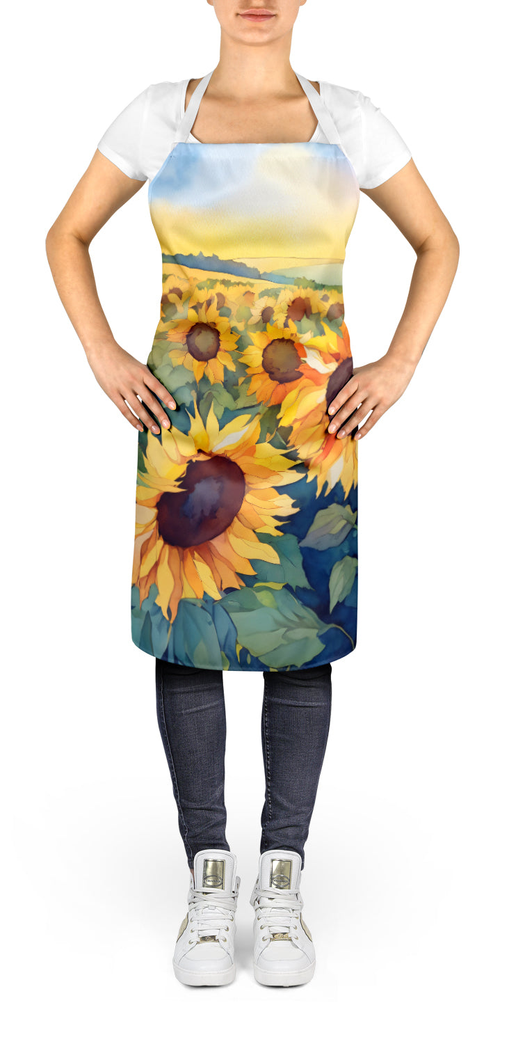 Kansas Sunflowers in Watercolor Apron