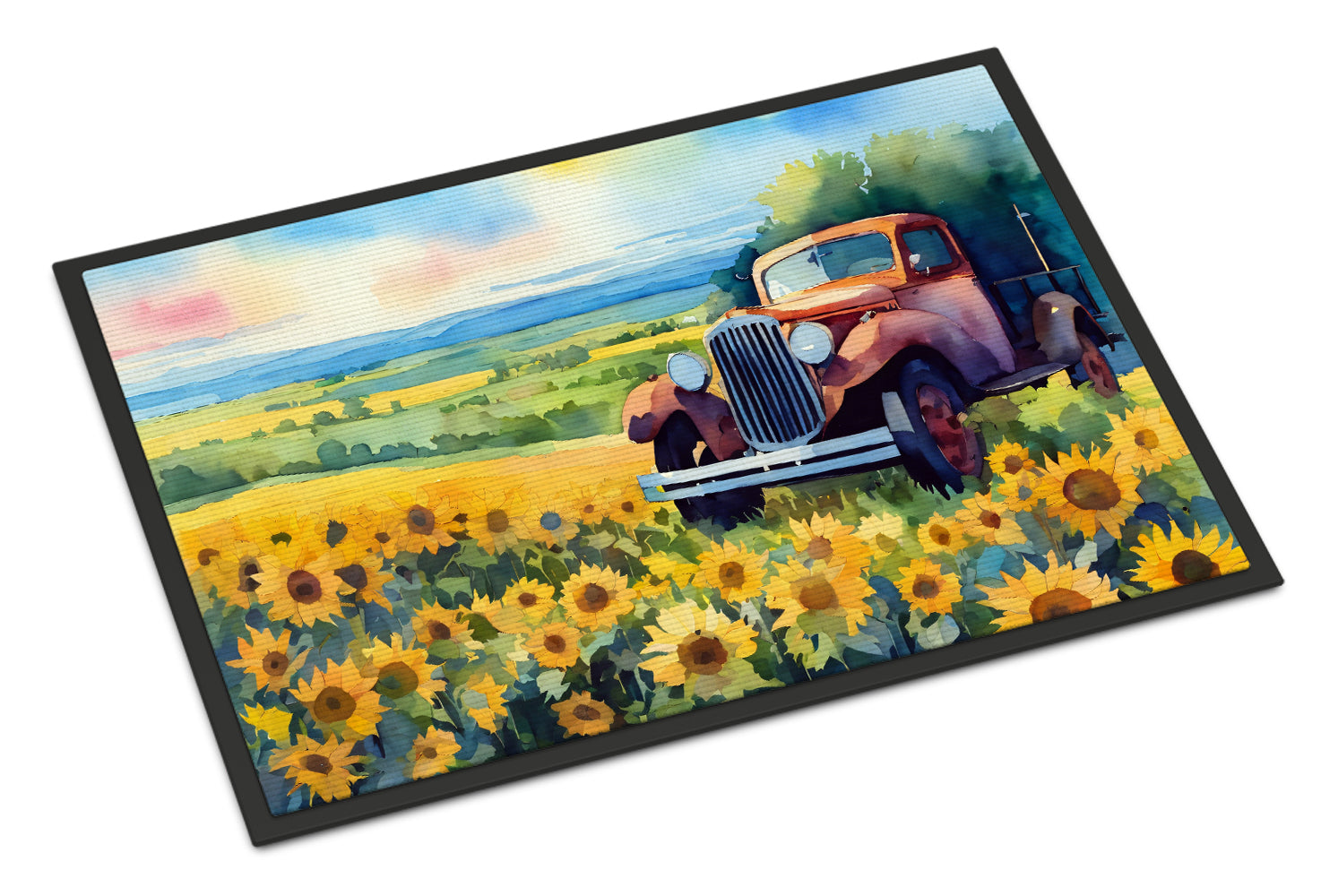 Buy this Kansas Sunflowers in Watercolor Doormat