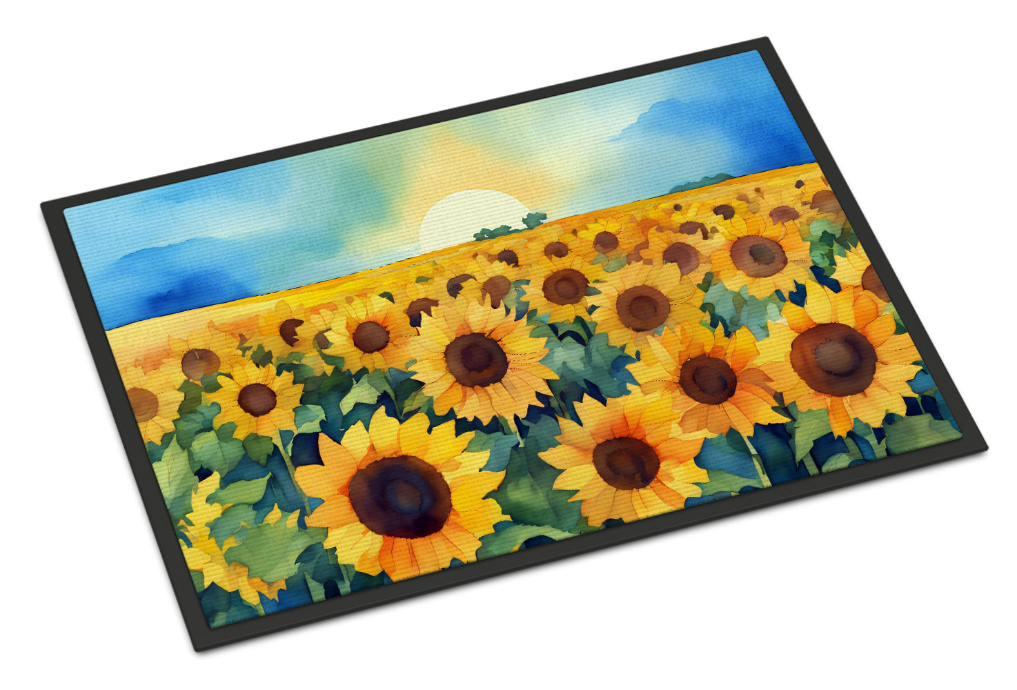 Buy this Kansas Sunflowers in Watercolor Doormat