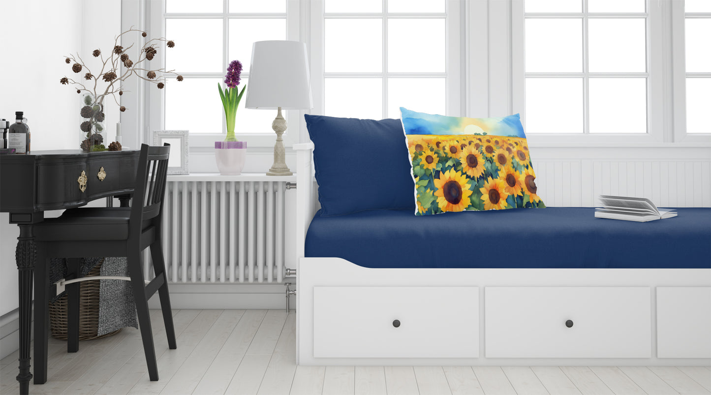 Kansas Sunflowers in Watercolor Standard Pillowcase