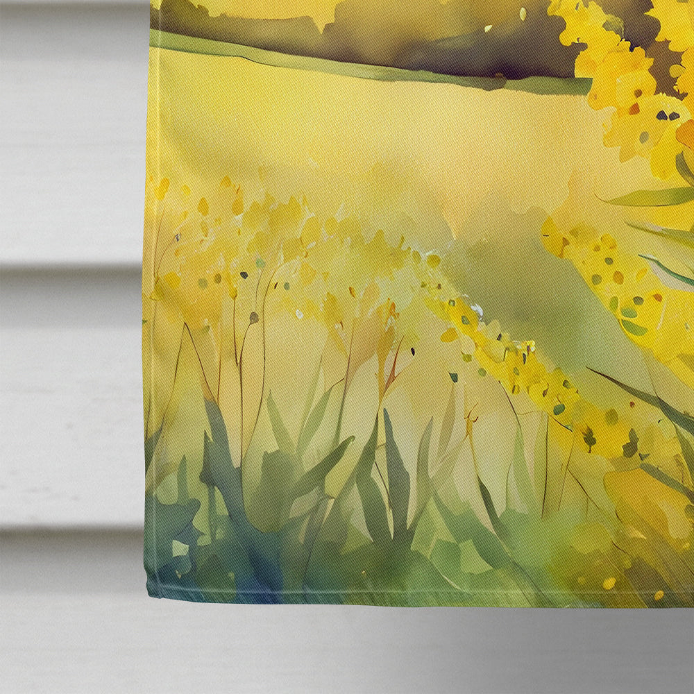 Kentucky Goldenrod in Watercolor House Flag