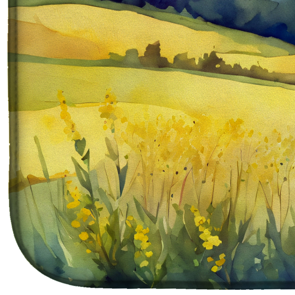 Kentucky Goldenrod in Watercolor Dish Drying Mat