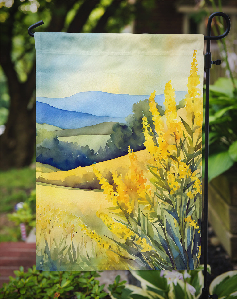 Kentucky Goldenrod in Watercolor Garden Flag