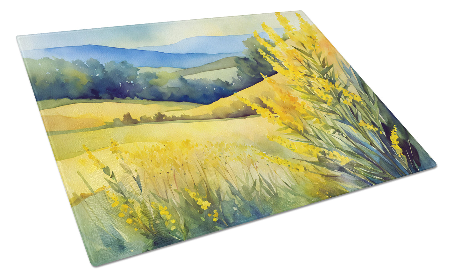 Buy this Kentucky Goldenrod in Watercolor Glass Cutting Board