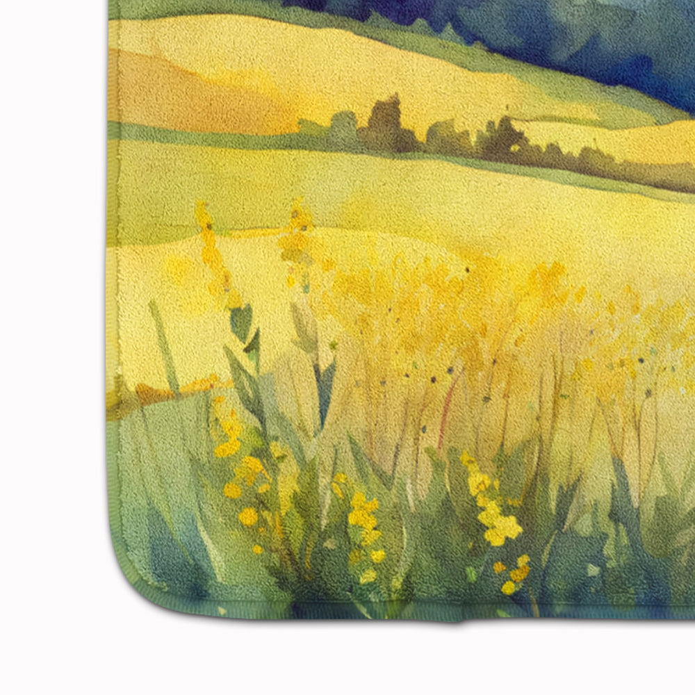 Kentucky Goldenrod in Watercolor Memory Foam Kitchen Mat