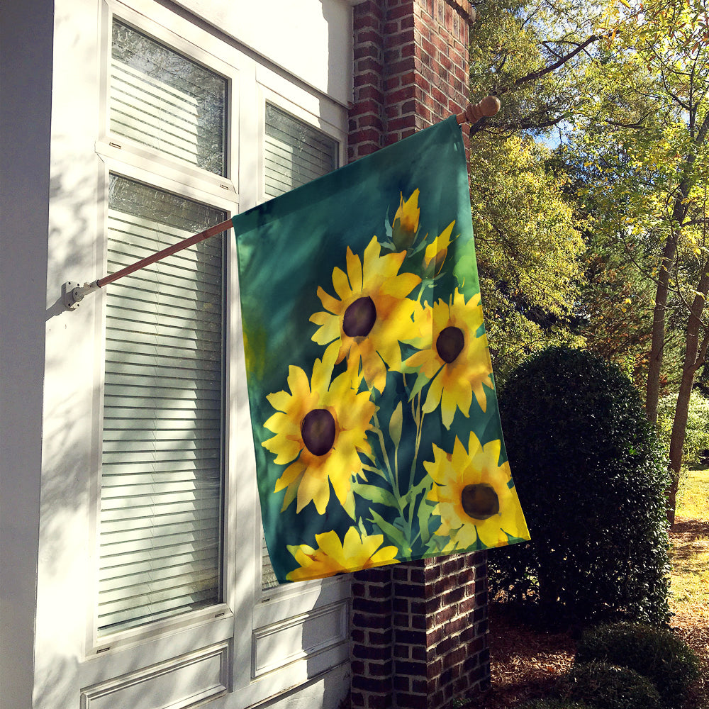 Kentucky Goldenrod in Watercolor House Flag