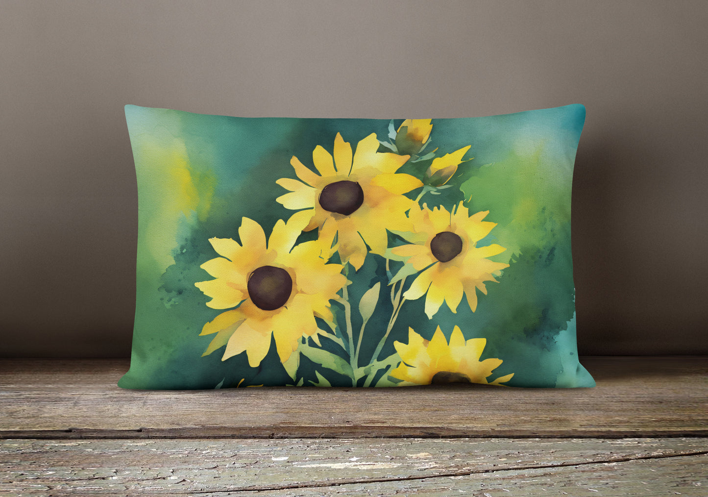 Kentucky Goldenrod in Watercolor Throw Pillow