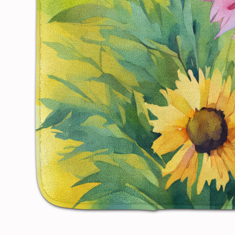 Kentucky Goldenrod in Watercolor Memory Foam Kitchen Mat