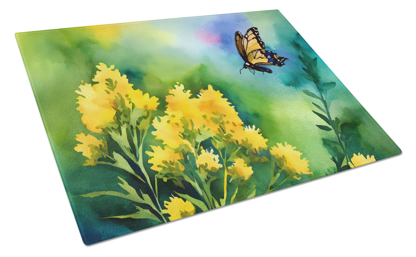 Buy this Kentucky Goldenrod in Watercolor Glass Cutting Board