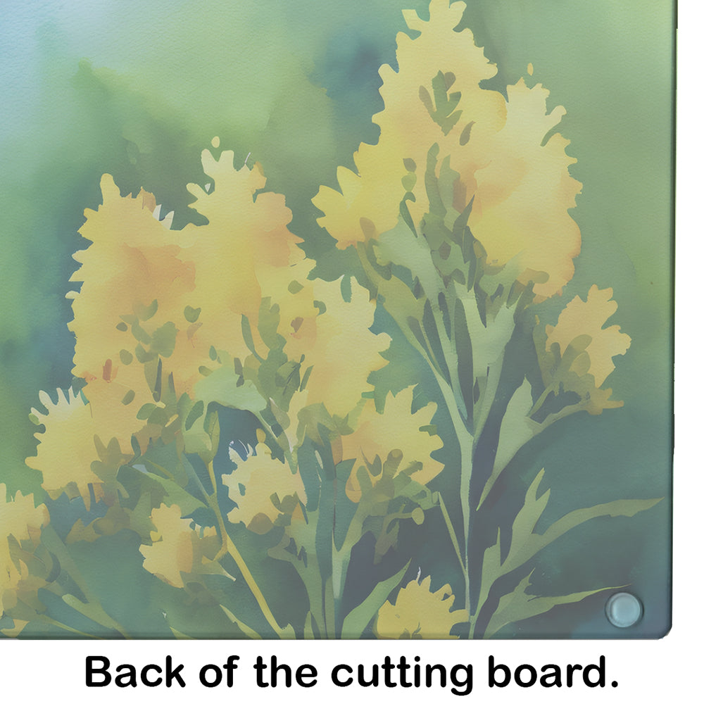 Kentucky Goldenrod in Watercolor Glass Cutting Board