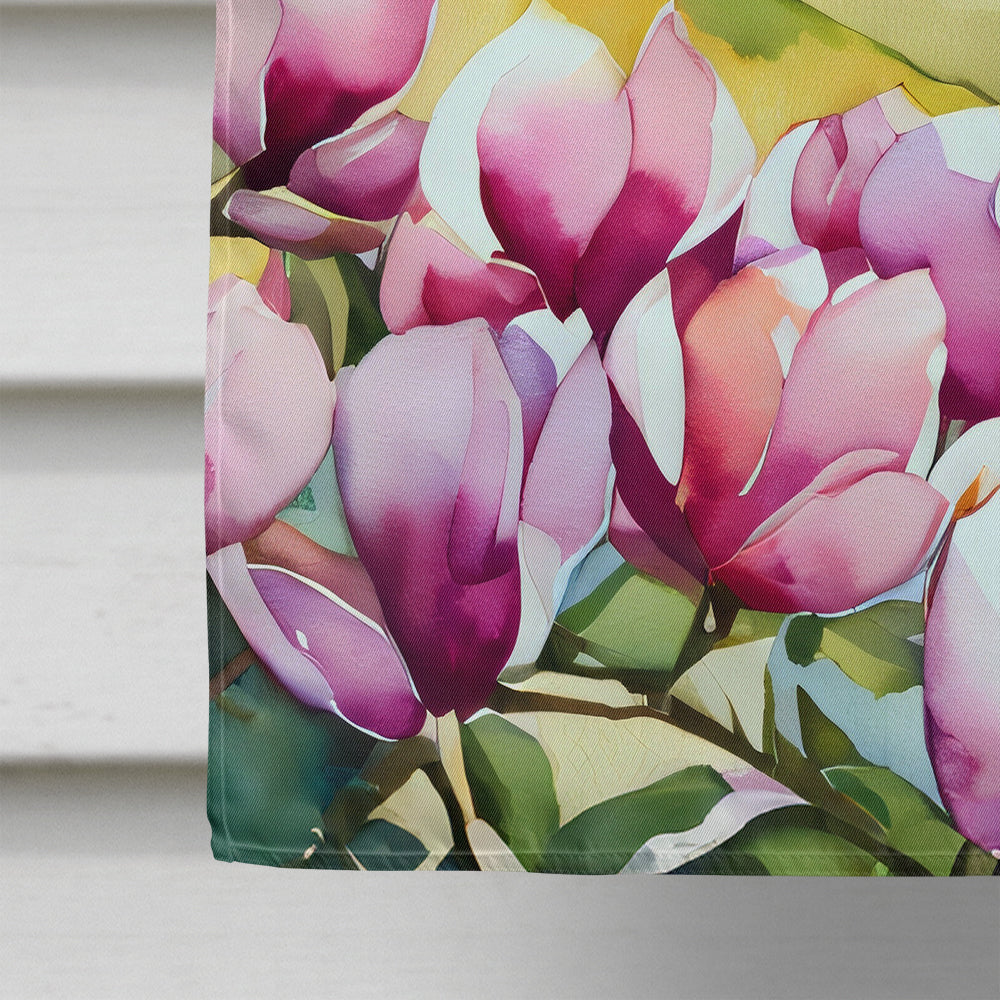 Louisiana Magnolias in Watercolor House Flag