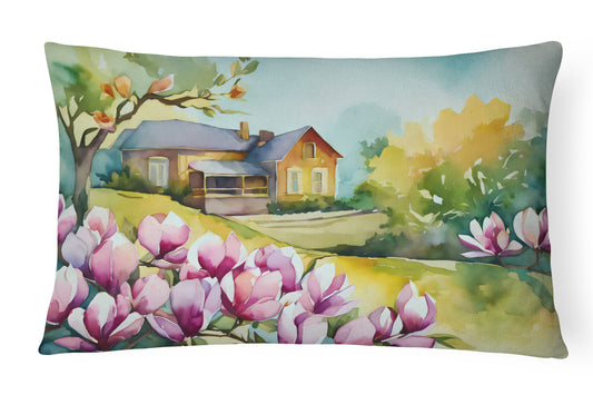 Buy this Louisiana Magnolias in Watercolor Throw Pillow