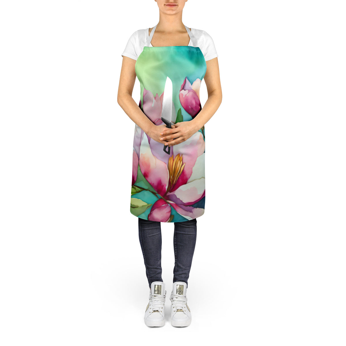 Louisiana Magnolias in Watercolor Apron