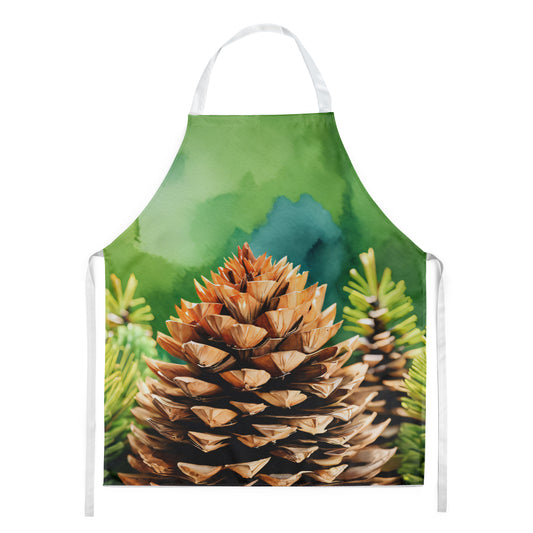 Buy this Maine White Pine Cone and Tassels in Watercolor Apron