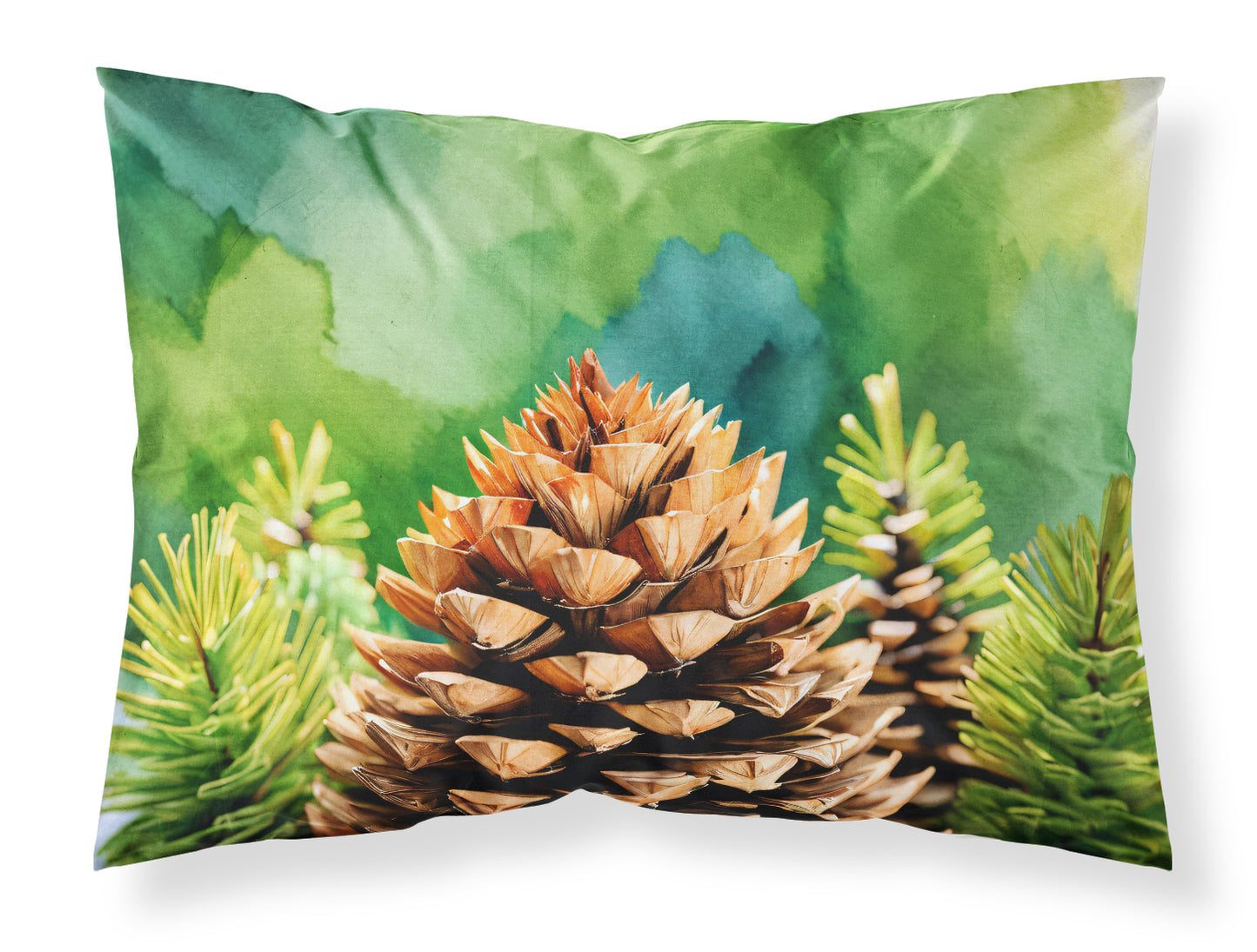 Buy this Maine White Pine Cone and Tassels in Watercolor Standard Pillowcase