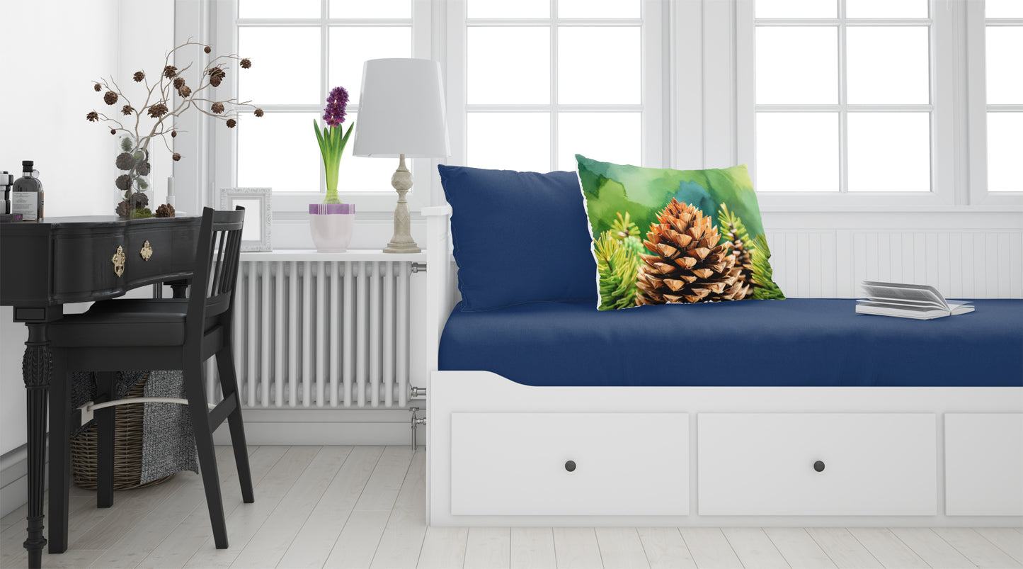 Maine White Pine Cone and Tassels in Watercolor Standard Pillowcase