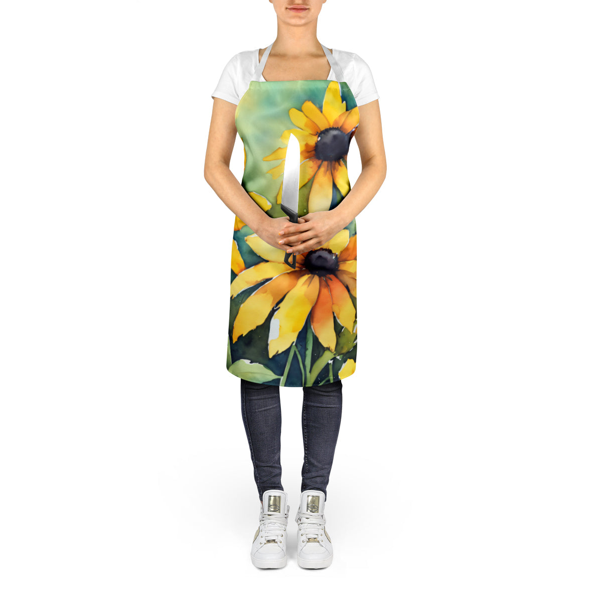 Maryland Black-Eyed Susans in Watercolor Apron