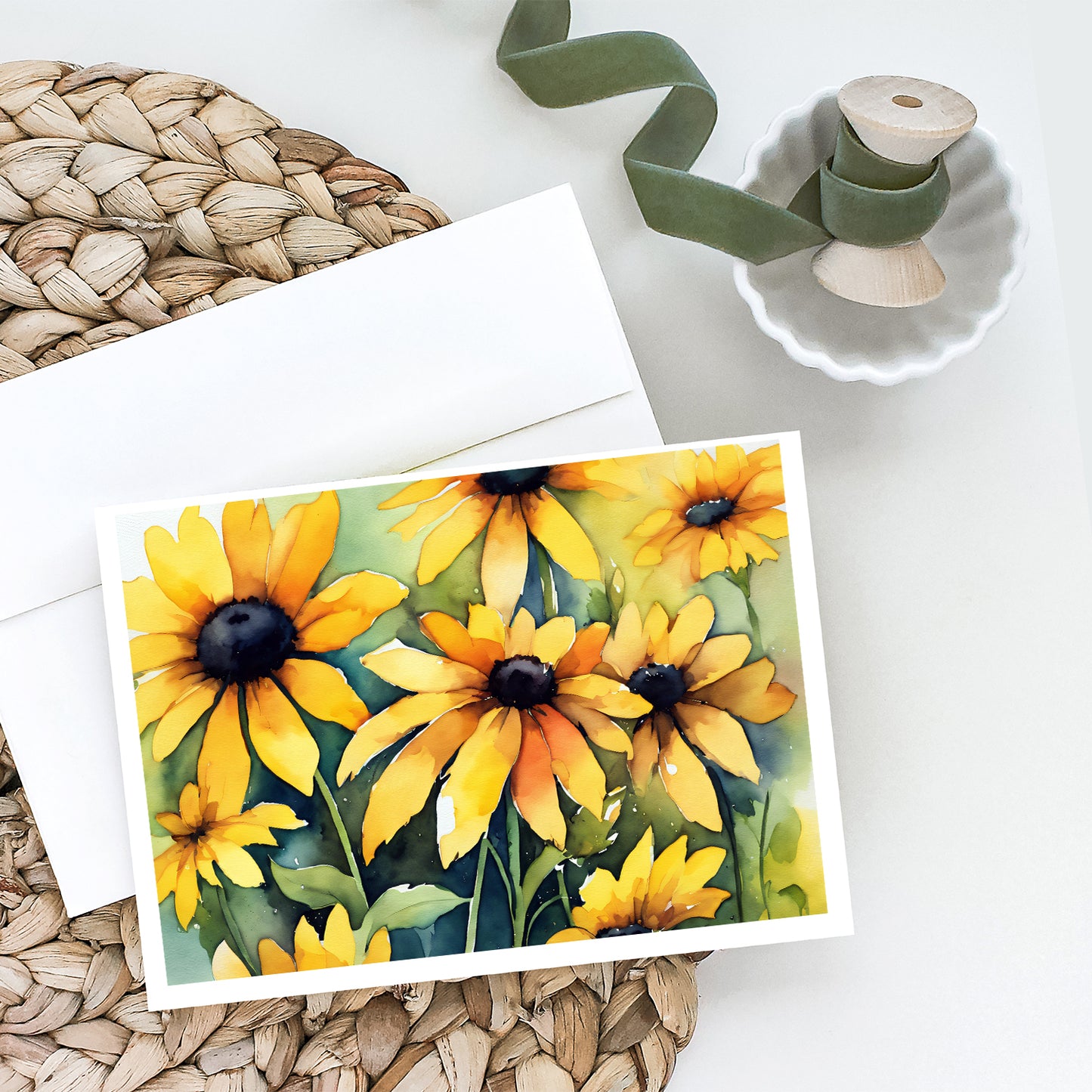 Maryland Black-Eyed Susans in Watercolor Greeting Cards Pack of 8