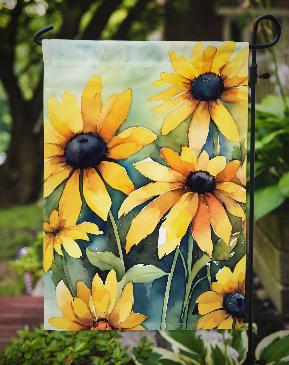 Maryland Black-Eyed Susans in Watercolor Garden Flag