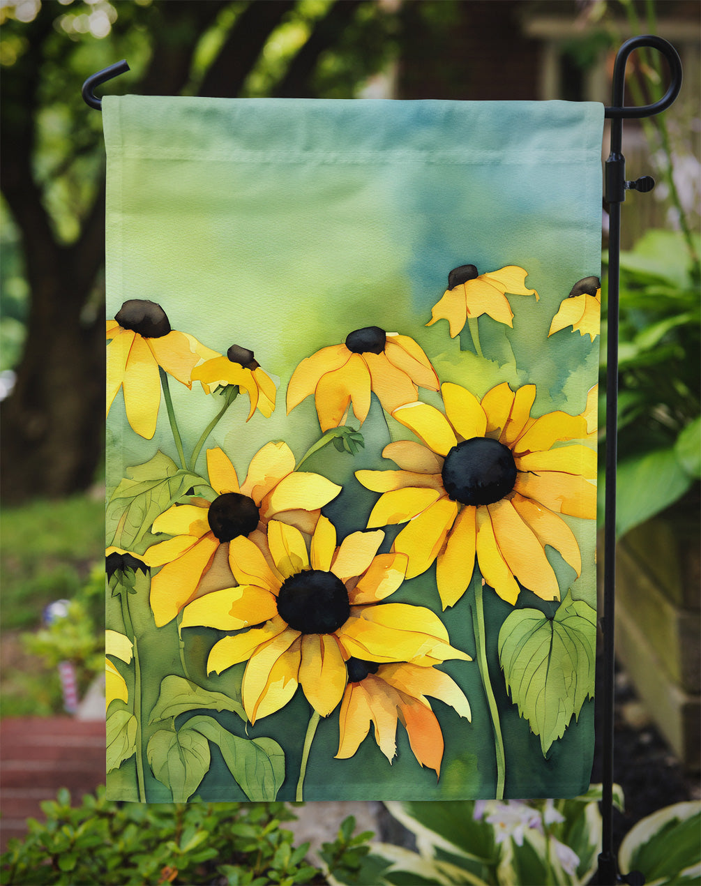 Maryland Black-Eyed Susans in Watercolor Garden Flag