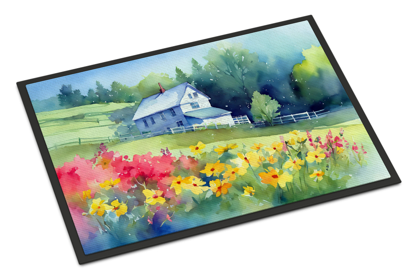 Buy this Massachusetts Mayflowers in Watercolor Doormat